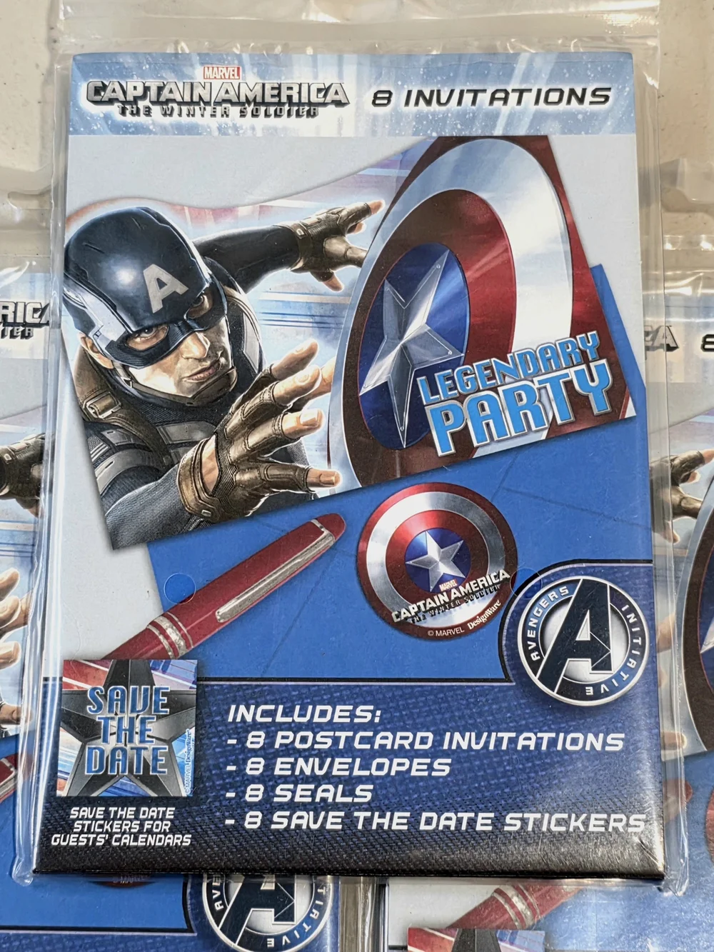 24 lot Marvel Captain America Party or Birthday Invitations Save the Date NEW